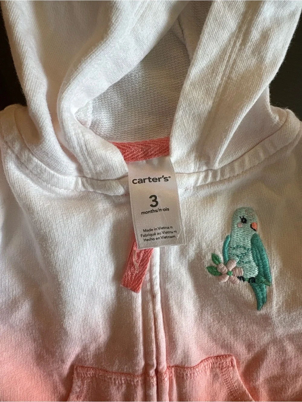 Carter's + Okie Dokie Baby Girl Hoodie Jacket Lot 3 Months Multicolor Hearts